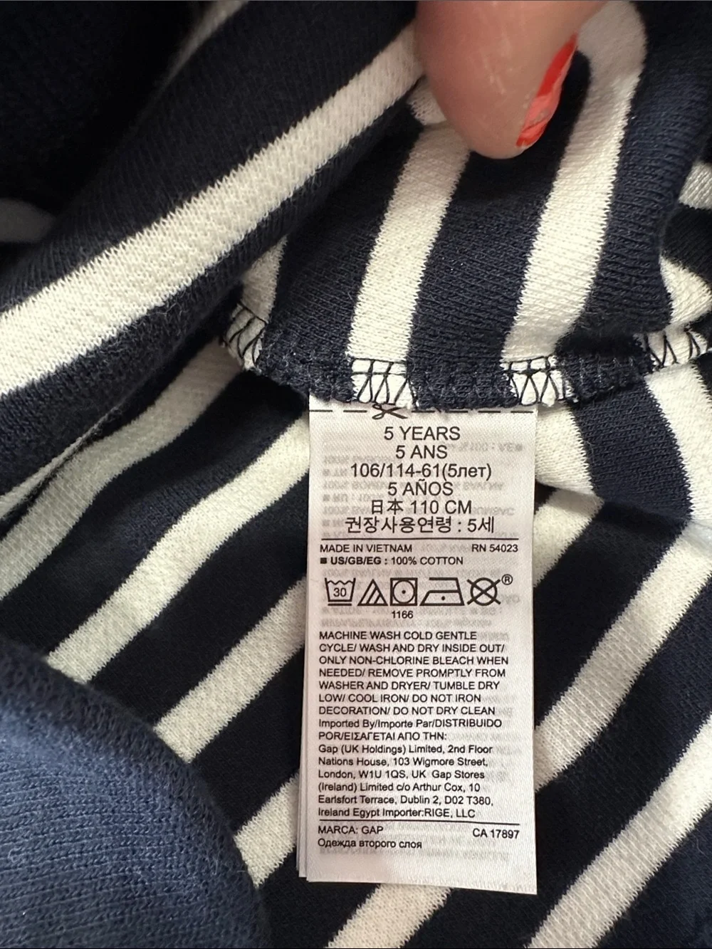 Baby GAP Navy & White Striped Shawl-Collar Turtleneck Sweater 5t